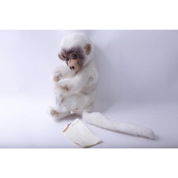 Kamar, Rare, Prototype, Sample, OOAK, handmade, White Plush Monkey with - Picture 2 of 3